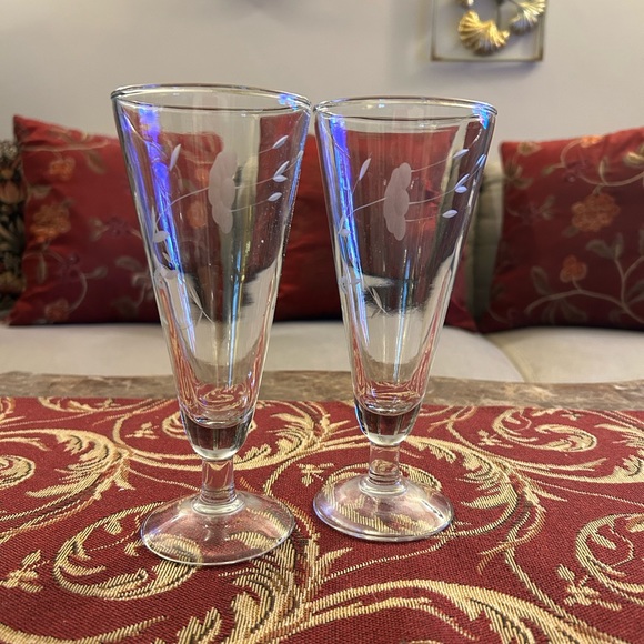 Princess House Heritage Pilsner Glasses  Set of 2 Vintage - Picture 1 of 2